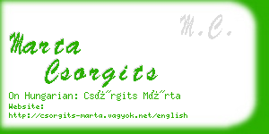 marta csorgits business card